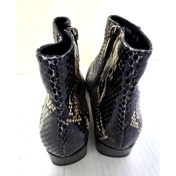 Aquatalia Women's Faelyn Snakeskin Embossed Leather Ankle Boots Cameral … - Picture 9 of 14